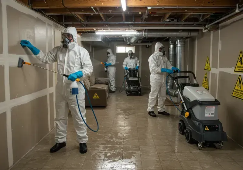 Basement Moisture Removal and Structural Drying process in Fallston, MD